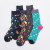 Cross-Border Trendy Socks Happy Socks Classic Dark Series Personalized Cotton Socks Men's plus Size Tube Socks