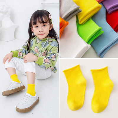 2020 New Children's Socks Spring/Summer Thin Mesh Children's Socks Candy Color Curved Edge Kid's Socks Wholesale