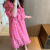 Spot Goods Bora Home South Korea Dongdaemun Summer Lala Beloved Pink Floral Lotus Leaf Chiffon Birthday Dress