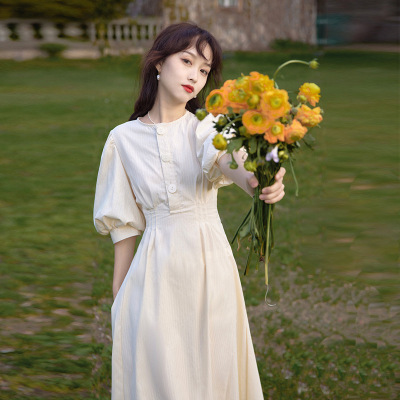 Internet Celebrity Same Style Garden First Love Girl ~ Temperament Fairy Dress Female Summer French Hepburn Style Shirtdress