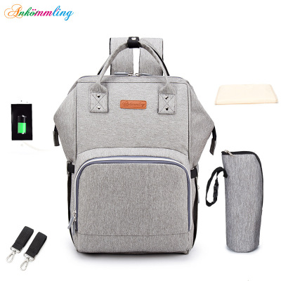 Mummy Bag Multi-Function Large Capacity Cross-Border Hot Sale Backpack Mother Bag USB Baby Diaper Bag Wholesale