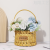 Wood Piece Storage Flower Pot Flower Basket Hand Gift Flower Arrangement Hand-Woven Basket Woven Blue Basket