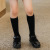 Girls' Medium Stockings Kindergarten School Uniform Socks Cotton over-the-Knee Breathable Black and White Stripes Students' Knee-High Socks Wholesale Top