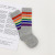 Children's Socks 2022 Spring and Autumn New Rainbow Striped Socks Long Patchwork Boys and Girls Baby Socks One Piece Dropshipping