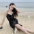 2022 Spring and Summer Midnight Flowers French Retro Black Lace Dress Women's High-End High-Grade Graceful Slip Dress