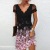 2022women's Cross-Border New Arrival Dress Positioning Printed Sequined Wave V-neck Mid-Waist Lace Short Sleeve A- line Skirt