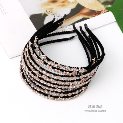 New Fashion Simple Ins Korean Style Fine Particles Rhinestone Headband Women's Street Shooting Travel Commemorative Hair Accessories Headdress