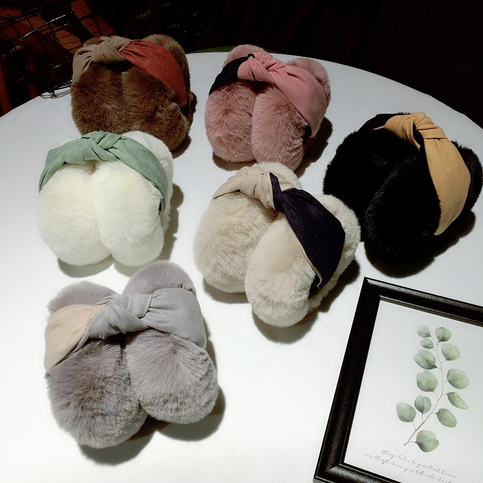 冬季韩系拼接耳罩可爱简约风厂家直销