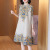 Fashionable Retro Printed Pleated Dress Spring 2022 New Middle-Aged Mom plus Size Women's Clothing That Makes You Look Younger Dress
