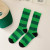 Fashion Brand Carrots Double Needle Diced Radish Color Block Embroidery Slim Elegant Men and Women Street Pure Cotton Trendy Mid-Calf Socks