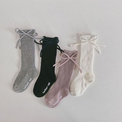 Spring and Autumn New Korean Style Cute Bow Classic Style Children's Tube Socks Children's Socks Girls Princess Dispensing Socks