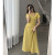 Summer Adult Lady like Woman Cold Style Dress French Chic Elegant Hollow Pleated Design Dress for Women