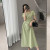 Summer Adult Lady like Woman Cold Style Dress French Chic Elegant Hollow Pleated Design Dress for Women