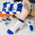 5 Pairs of Children Children's Socks Men's Spring and Summer Thin Cartoon Smiley Face Children's Socks Blue Color Cotton Breathable Mesh Baby Socks