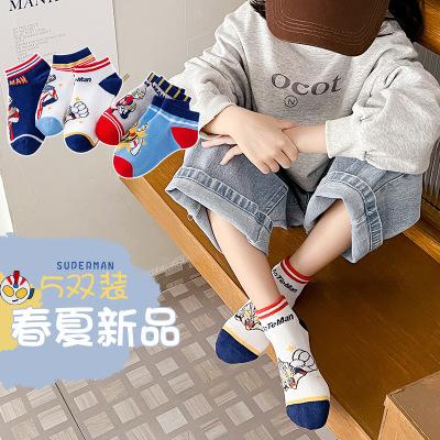 Children's Socks Ultraman Boys Girls Socks Cartoon Anime Trendy Socks Children Teens Babies Breathable Boat Socks Wholesale