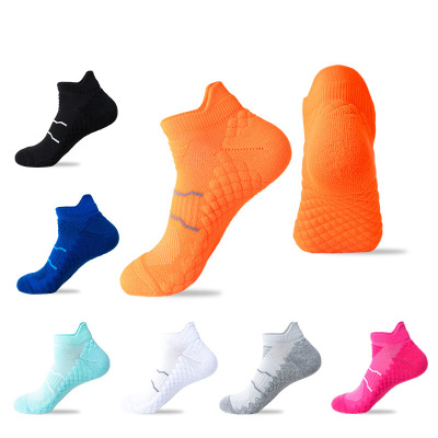 Cross-Border New Arrival Towel Bottom Ankle Socks Men's Particle Non-Slip Basketball Socks Color Breathable Sweat Absorbing Athletic Socks Spot