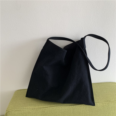 Bag Women's Bag New Korean Style Single Shoulder Canvas Women's Bag Large Capacity Magnetic Snap Square Crossbody Commute Minimalist Tote Bag