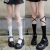 White Lace-up Socks for Women Cross Tube Socks JK Japanese Calf Socks Summer Thin Shank Support Ins Trendy Slimming