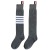 TB Net Red Four Bars Fashion Brand Women's Socks Calf Socks Knee-Length Long Socks with Label Personality European and American Trendy Socks JK Gray Cotton Socks