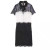 French Single S Home 2020 Summer Same Style as Tiffany Tang Bow Hollow Black and White Color Stitching Turnover Neck Lace Dress