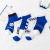 5 Pairs of Children Children's Socks Men's Spring and Summer Thin Cartoon Smiley Face Children's Socks Blue Color Cotton Breathable Mesh Baby Socks
