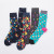 Cross-Border Trendy Socks Happy Socks Classic Dark Series Personalized Cotton Socks Men's plus Size Tube Socks