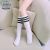 Girls' Medium Stockings Kindergarten School Uniform Socks Cotton over-the-Knee Breathable Black and White Stripes Students' Knee-High Socks Wholesale Top