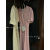 TG Fresh Floral Dress for Women 2022 Summer New High Waist Slim Fit Slimming round Neck Midi Dress 13737