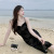 2022 Spring and Summer Midnight Flowers French Retro Black Lace Dress Women's High-End High-Grade Graceful Slip Dress