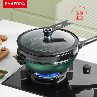 Phaedra Medical Stone Low Pressure Pot Vacuum Household Braising Frying Pan Non-Stick Pan Gas Stove Induction Cooker Gift Pot