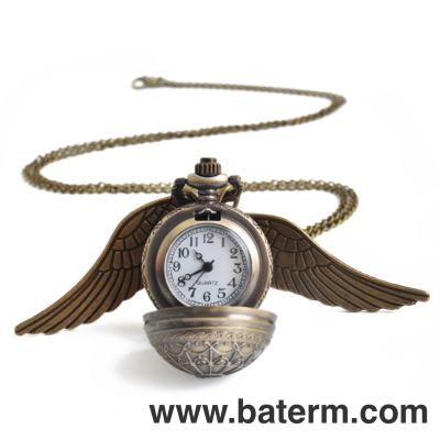 Harry Potter Peripheral Flip Snitch Quidditch Necklace Retro Watch Ball Pocket Watch Big Wings Snitch Pocket Watch