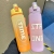 Gradient Color Frosted Large Capacity Plastic Drinking Straw Straight Drinking Bouncing Lid Fitness Exercise Sports Bottle