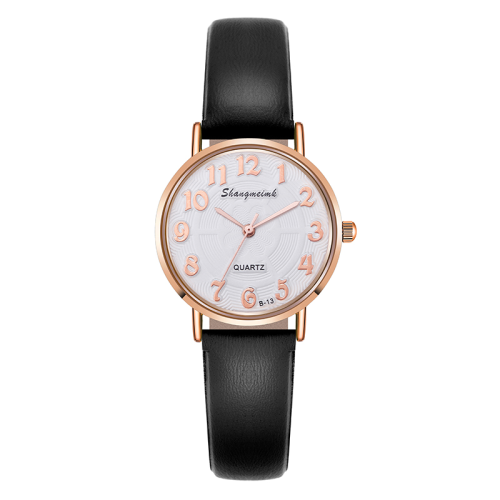 foreign trade fashion women‘s all-match leather watch student casual digital bracelet watch quartz watch spot wholesale