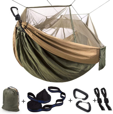 Anti-Mosquito Mosquito Net Hammock Outdoor Camping Automatic Quickly Open Anti-Flip Sun Protection Single Double with Mosquito Net Swing Hammock