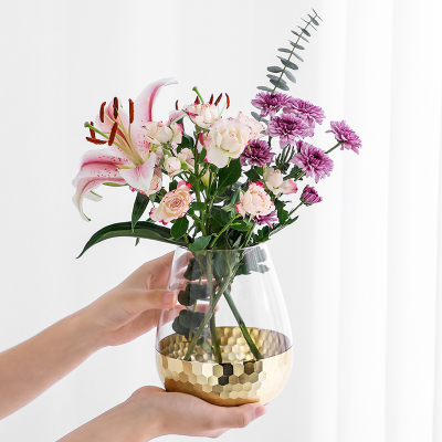 LD Ins Nordic Grinding Glass Vase Decoration Light Luxury Living Room Hydroponic Flowers Dining Table with Flower Arrangement Dried Flower Decoration