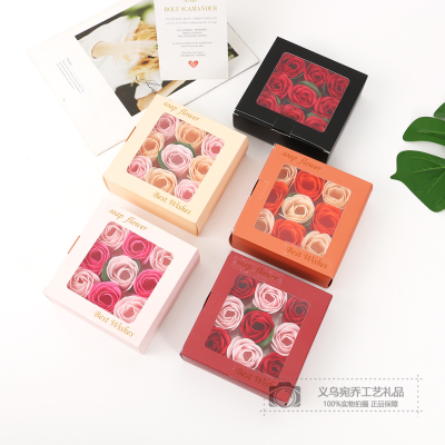 Cross-Border New Arrival Soap Flower Boxes of 9 Teachers' Day Mother's Day Valentine's Day Rose Gift Bath Handmade Soap Flowers