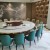 Resort Hotel Electric Dining Table Dining Club Electric Turntable Dining Table Seafood Restaurant Marble round Table