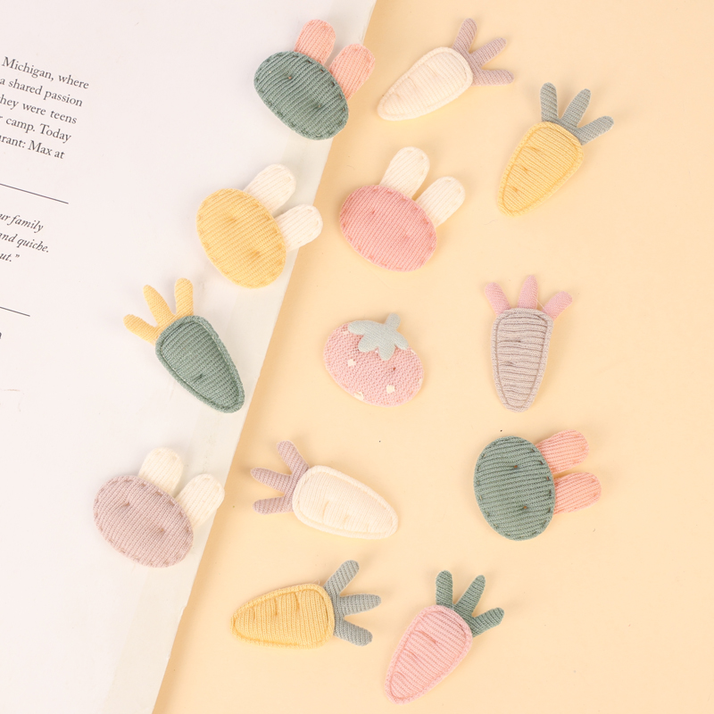 新款超声波压花卡通萝卜布贴DIY儿童发夹打底裤服装辅料