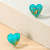 Meiyu Korean Style Fashion Heart-Shaped Blue Flash Gold Opal Ear Studs Wish Hot Sale European and American Popular Ear Rings