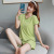 Pajamas Women's Summer 2022 New Ice Silk Thin Short-Sleeved Shorts with Chest Pad plus Size Homewear Two-Piece Suit