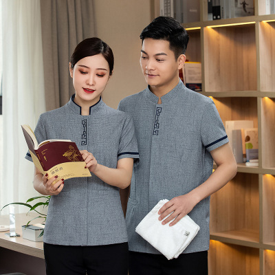 Hotel Cleaning Work Clothes Short Sleeve Hotel Guest Room Coffee Restaurant Cleaning Work Wear Clothing Men and Women Cleaner Spring and Summer