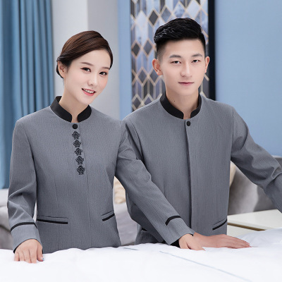 Cleaning Service Uniform Long-Sleeved Hotel Guest Room Cleaner Work Clothes Autumn and Winter Clothing Female Aunt Property Chinese PA Uniform