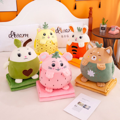 Factory in Stock New Cartoon Airable Cover Stuffed Toy Dinosaur Unicorn Throw Pillow Quilt Plush Toy