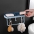 Bathroom Storage Rack Draining Rack Towel Rack Student Dormitory Creative Punch-Free Double Grid Suction Cup Hanging Soap Box
