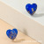 Meiyu Korean Style Fashion Heart-Shaped Blue Flash Gold Opal Ear Studs Wish Hot Sale European and American Popular Ear Rings