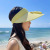 Summer Korean Style Women's USB Rechargeable Fan Outdoor UV-Proof Sun Protection Visor Hat without Roof Wide Brim