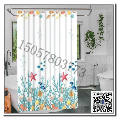 Factory Direct Sales Printing Shower Curtain Creative Digital Waterproof Shower Curtain Bathroom Waterproof Shower Curtain