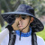 Summer Sun-Proof UV Protection Big Brim Fisherman Hat Men's Fans Color Fishing Climbing Harness Fan Hat