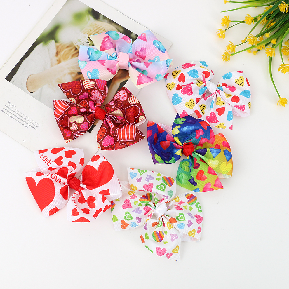 韩版小清新爱心蝴蝶结发夹儿童卡通彩色发卡刘海侧边夹女公主发饰