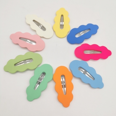 Korean Style Fluorescent Children Barrettes Girl Frosted Hollow BB Clip Simple Solid Color Leaves Bang Clip Side Cropped Hair Clip Barrettes